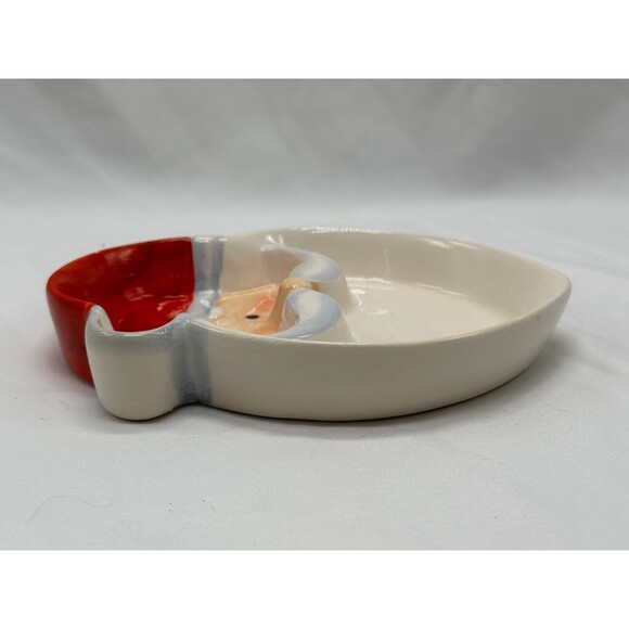 ATICO Santa Face- Divided Ceramic Christmas Candy/Trinket Dish - Ashtray - 5x7" - Picture 2 of 9